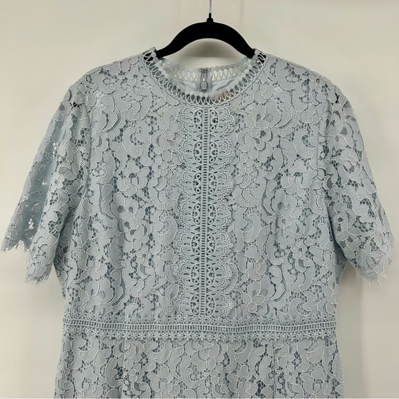 Rachel Parcell Baby Blue Lace Sheath Dress Cottagecore Romantic Spring Easter XL - Picture 4 of 12